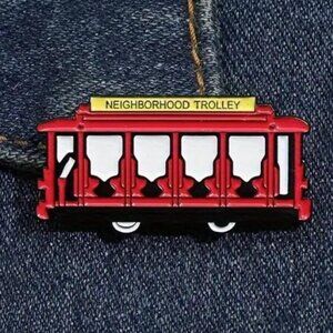 Neighborhood Trolley Enamel Pin - Cute Retro TV Show Inspired